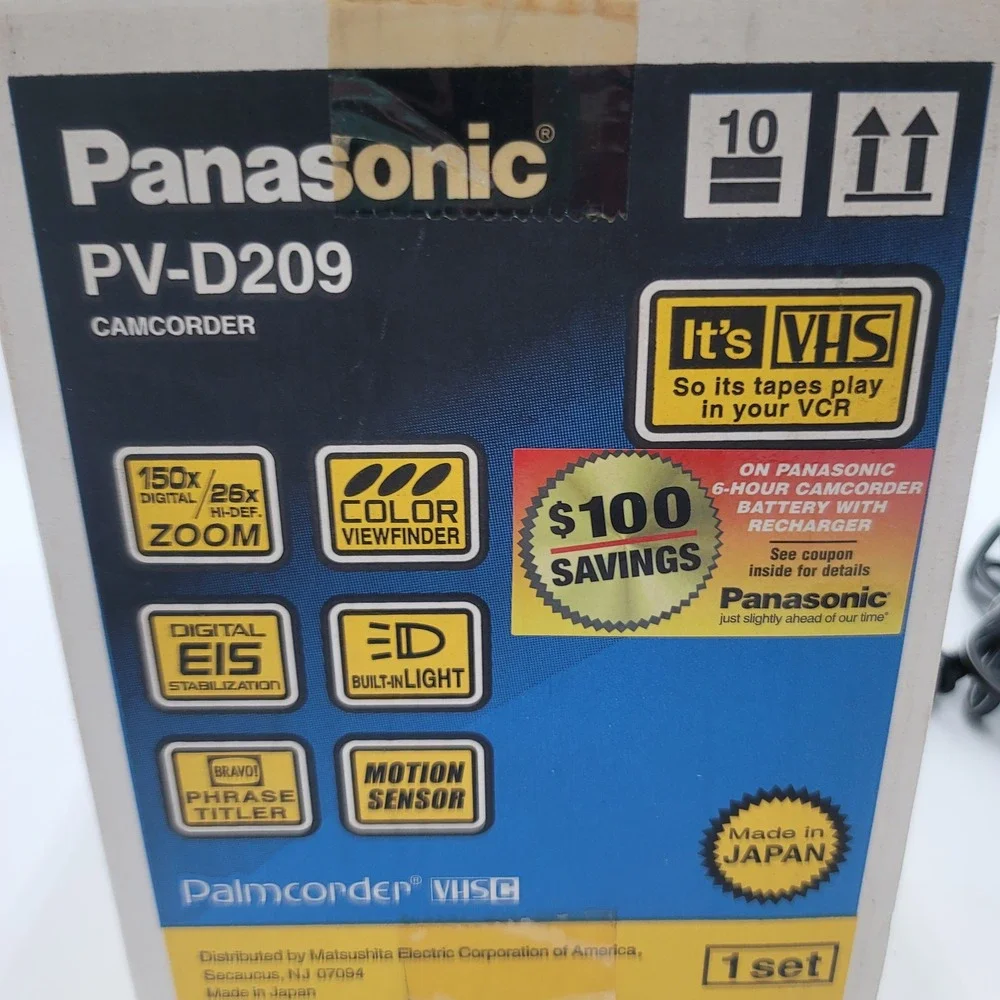 Panasonic Palmcorder PV-D209 VHS-C Camcorder 150x Digital Zoom Bundle with Box